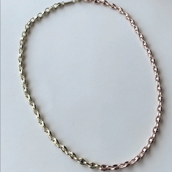 Petite Coffee Bead Necklace in Rose Gold + Gold Split NWT - Picture 3 of 6